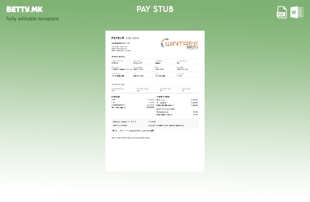 Шаблон за уплатница во модерен стил Wintree Tech